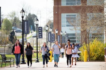 Students walking down Brock Commons