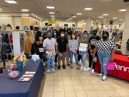 CLASP Students group shot shopping at JC Penny