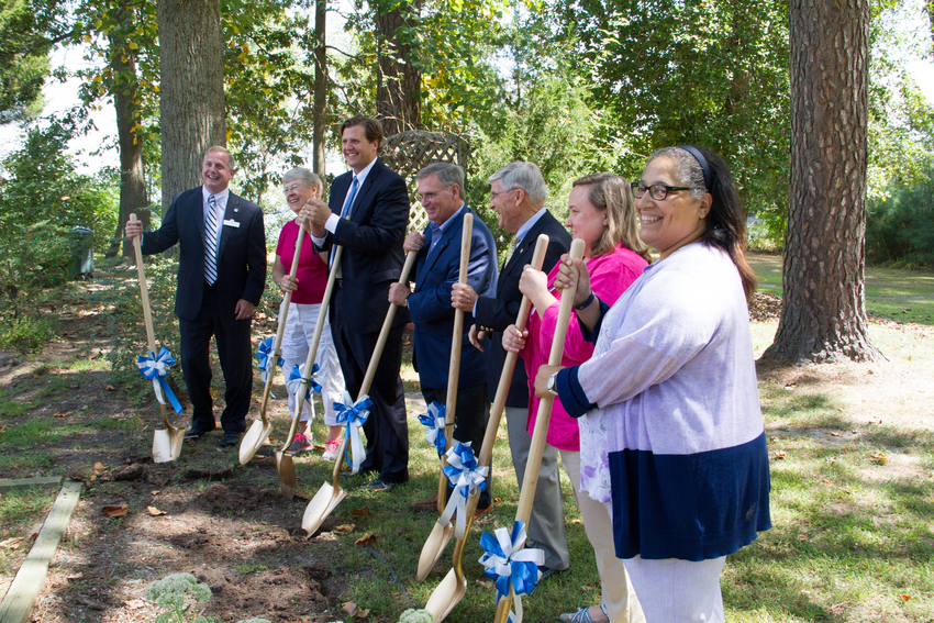 Breaking ground for the creation of the wetland mitgation bank at Hull Springs Farm