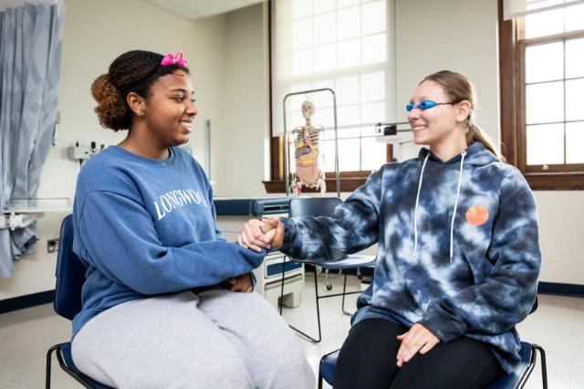 Nursing students participating in Experiential Dementia Skills Training